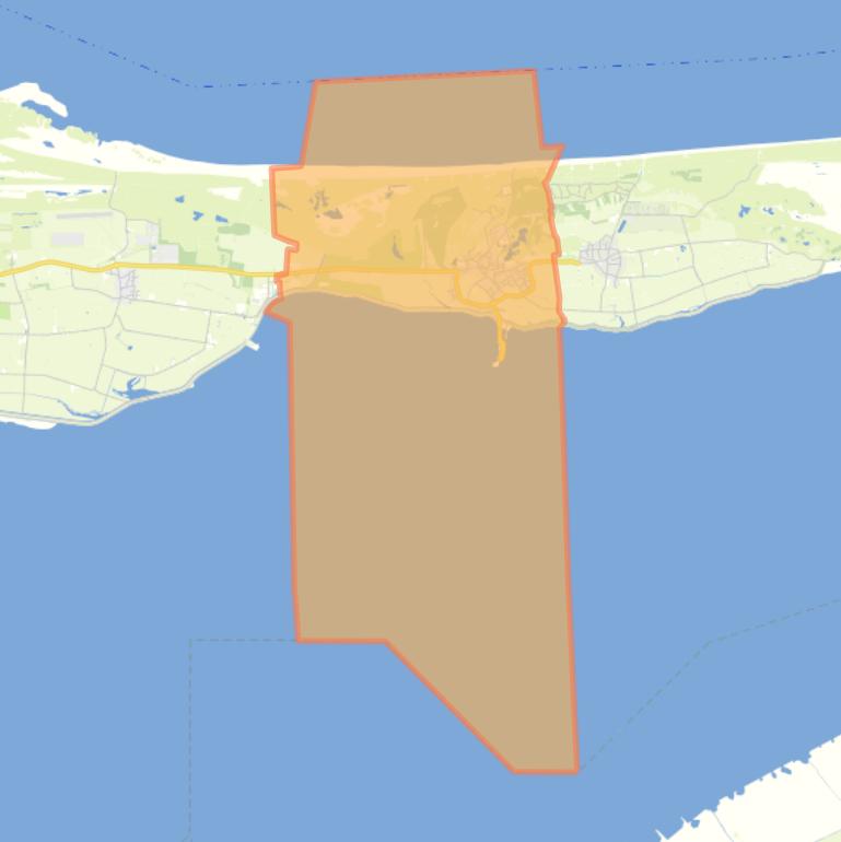 Kaart van de woonplaats Nes.