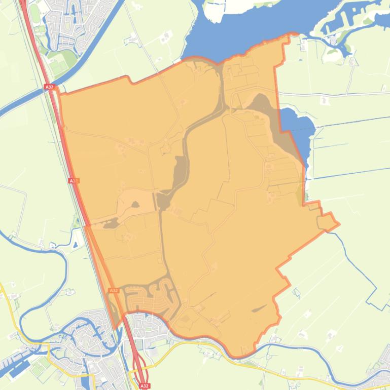 Kaart van de woonplaats Nes.