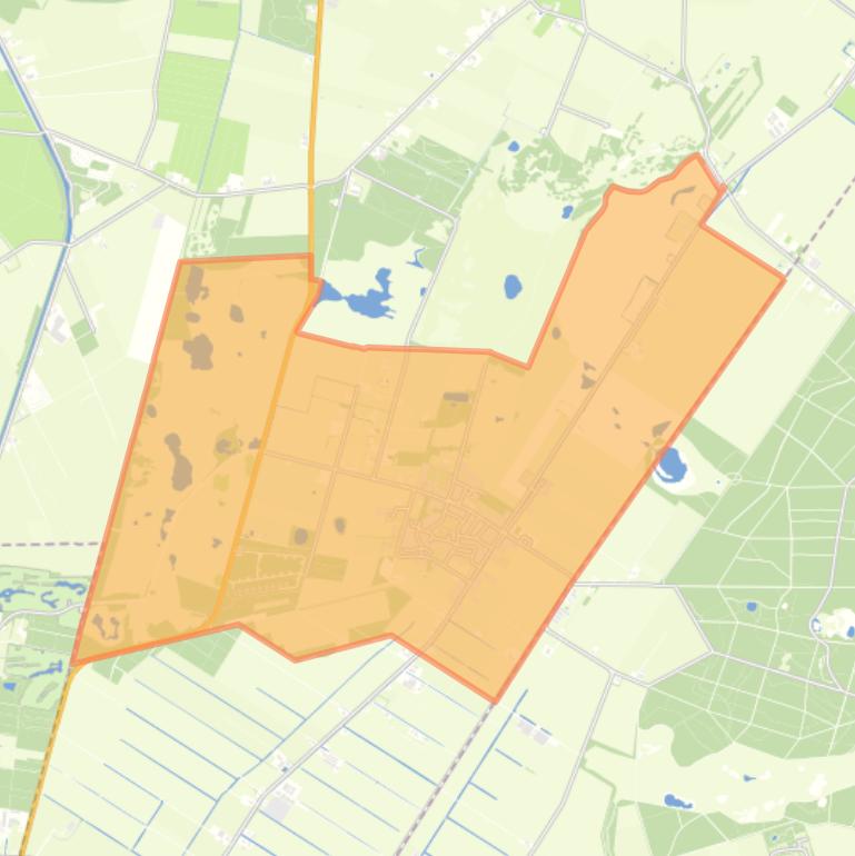 Kaart van de woonplaats Nieuw-Balinge.