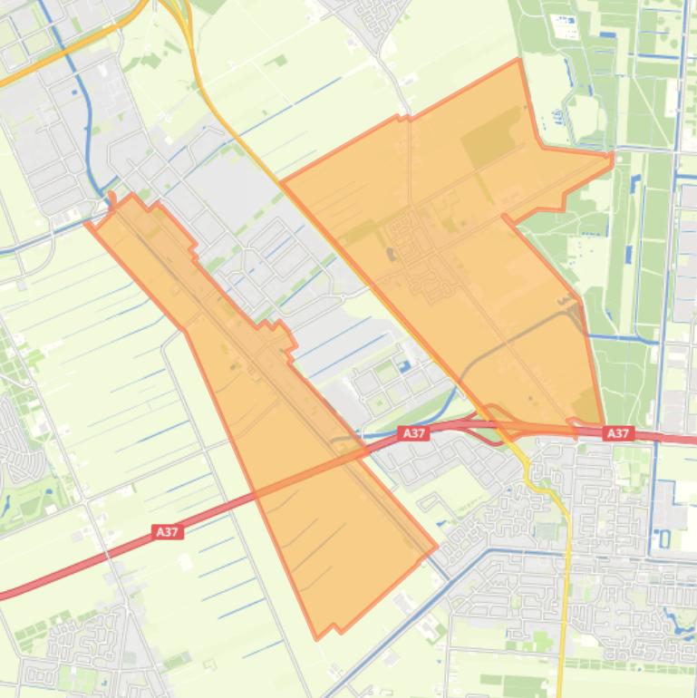 Kaart van de woonplaats Nieuw-Dordrecht.