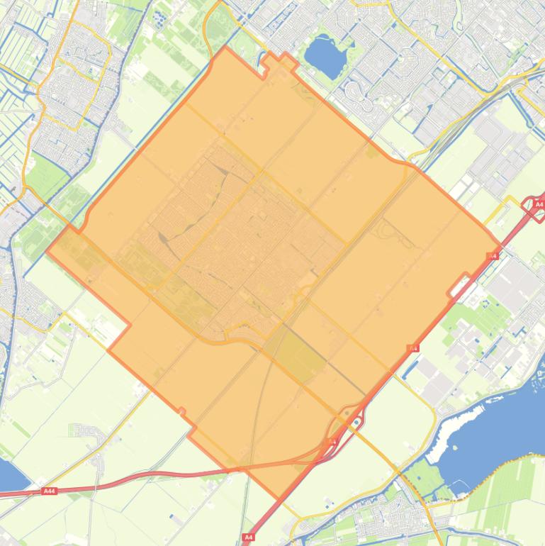 Kaart van de woonplaats Nieuw-Vennep.