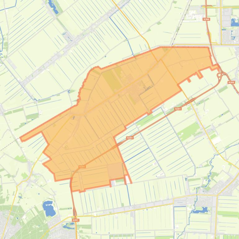 Kaart van de woonplaats Nieuw-Weerdinge.