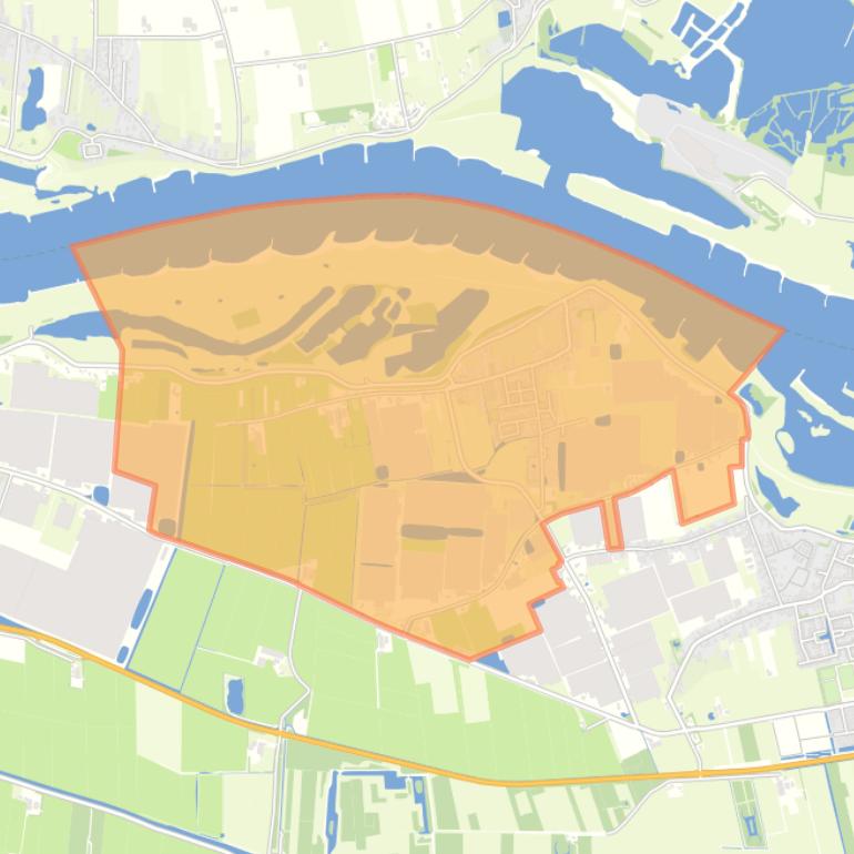 Kaart van de woonplaats Nieuwaal.