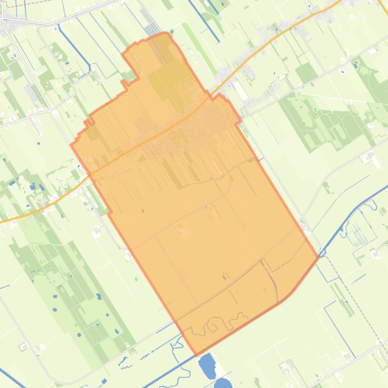 Kaart van de woonplaats Nieuwehorne.