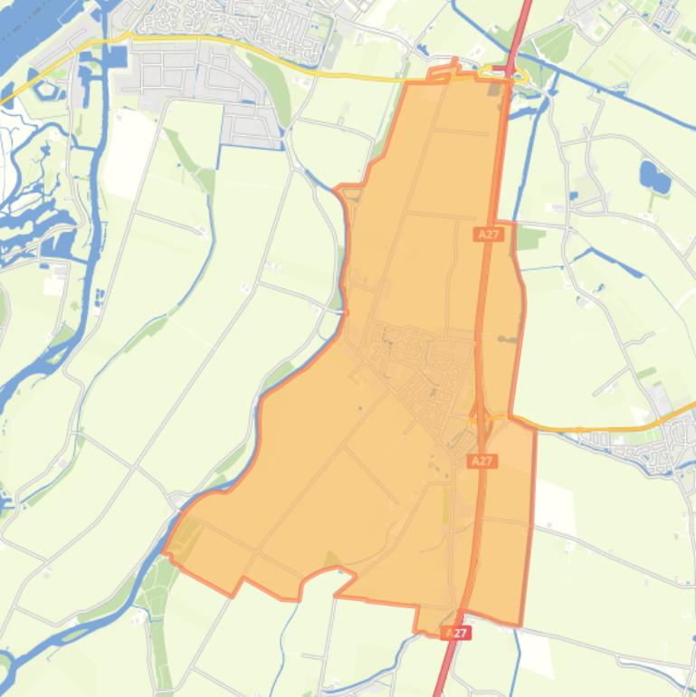 Kaart van de woonplaats Nieuwendijk.