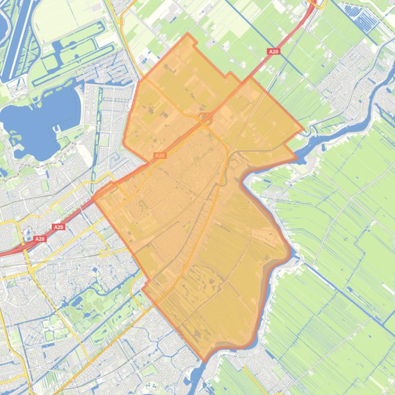 Kaart van de woonplaats Nieuwerkerk aan den IJssel.