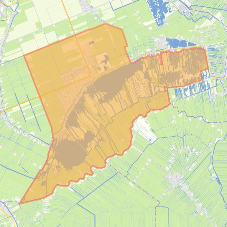 Kaart van de woonplaats Nieuwkoop.