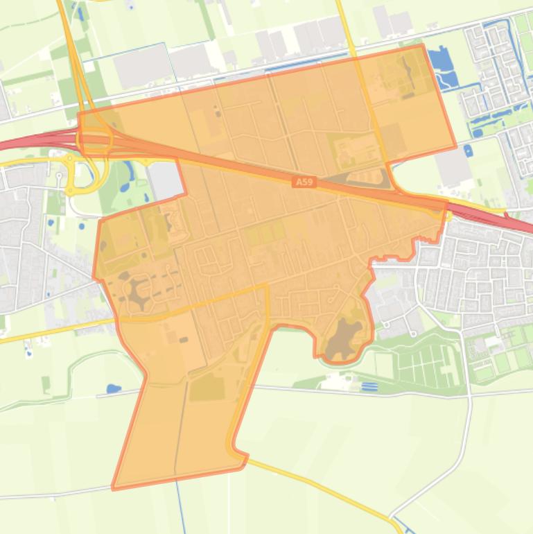 Kaart van de woonplaats Nieuwkuijk.