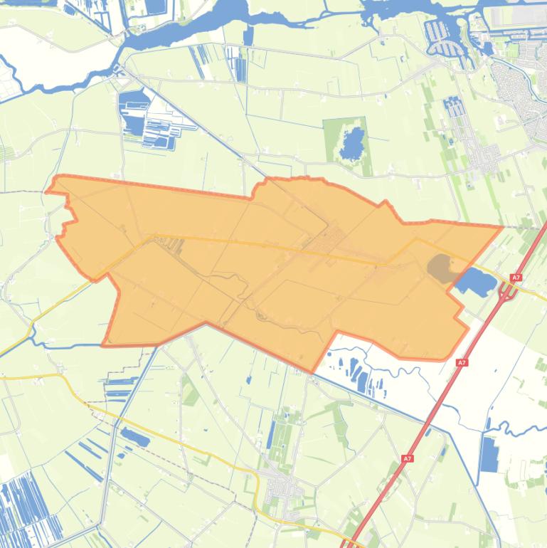 Kaart van de woonplaats Nij Beets.