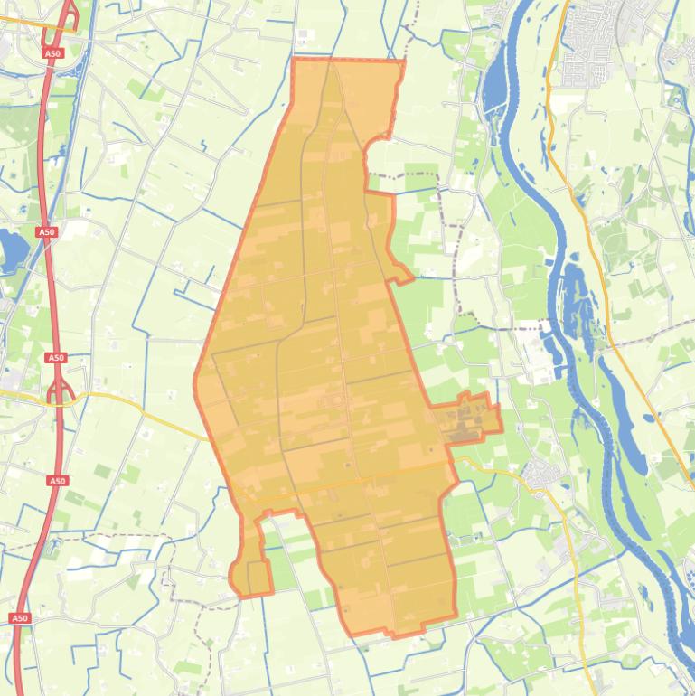 Kaart van de woonplaats Nijbroek.