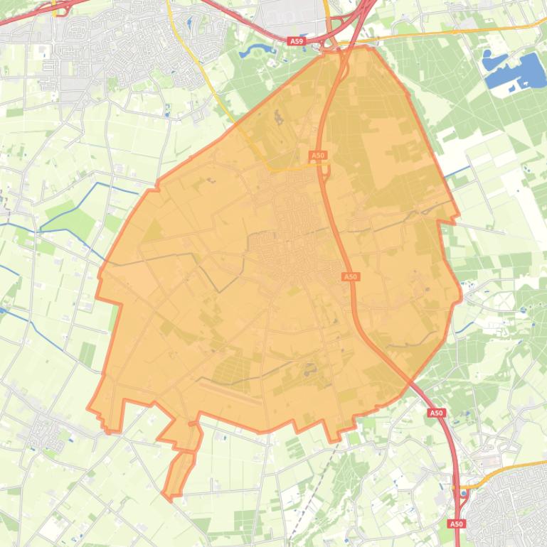 Kaart van de woonplaats Nistelrode.