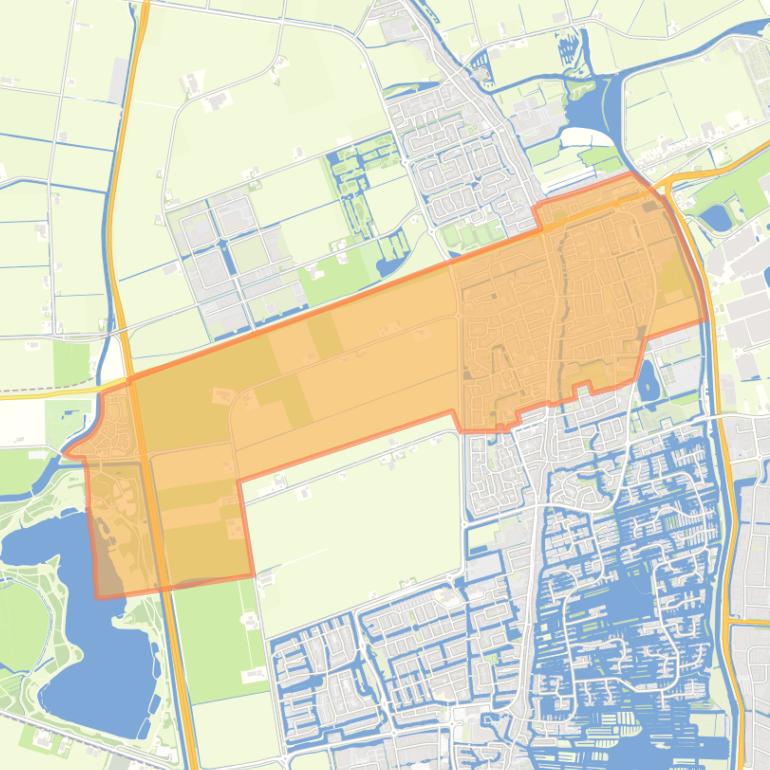Kaart van de woonplaats Noord-Scharwoude.