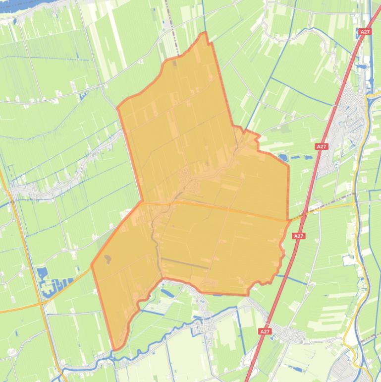 Kaart van de woonplaats Noordeloos.