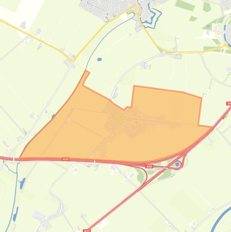 Kaart van de woonplaats Noordhoek.