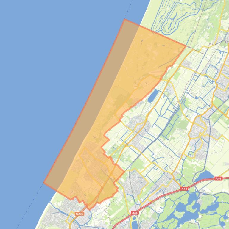 Kaart van de woonplaats Noordwijk.