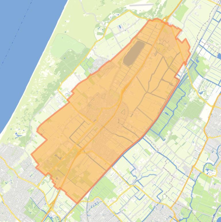 Kaart van de woonplaats Noordwijkerhout.