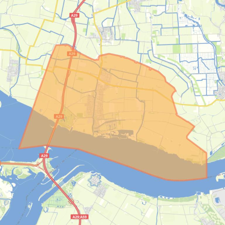 Kaart van de woonplaats Numansdorp.