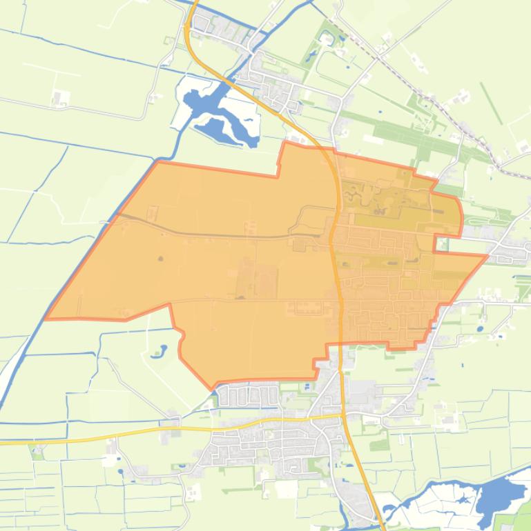 Kaart van de woonplaats Oentsjerk.