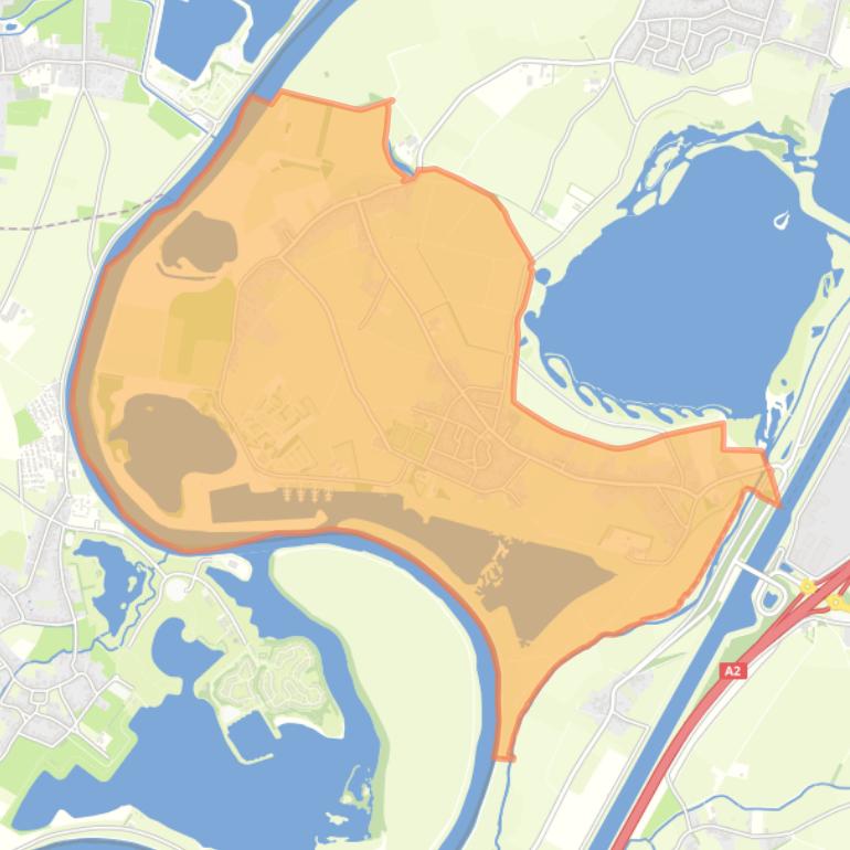 Kaart van de woonplaats Ohé en Laak.