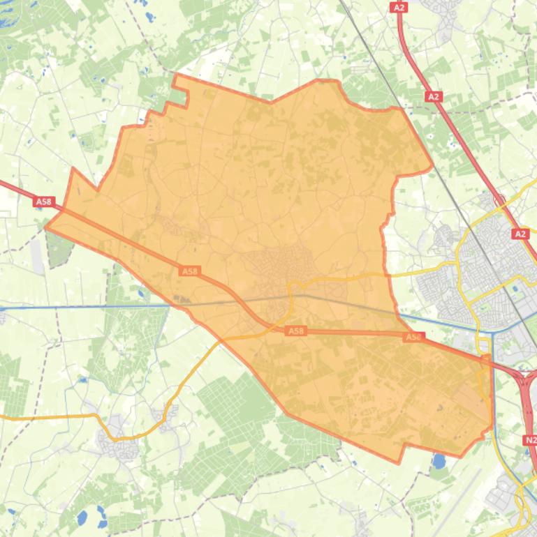 Kaart van de woonplaats Oirschot.