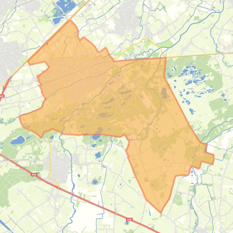 Kaart van de woonplaats Oisterwijk.
