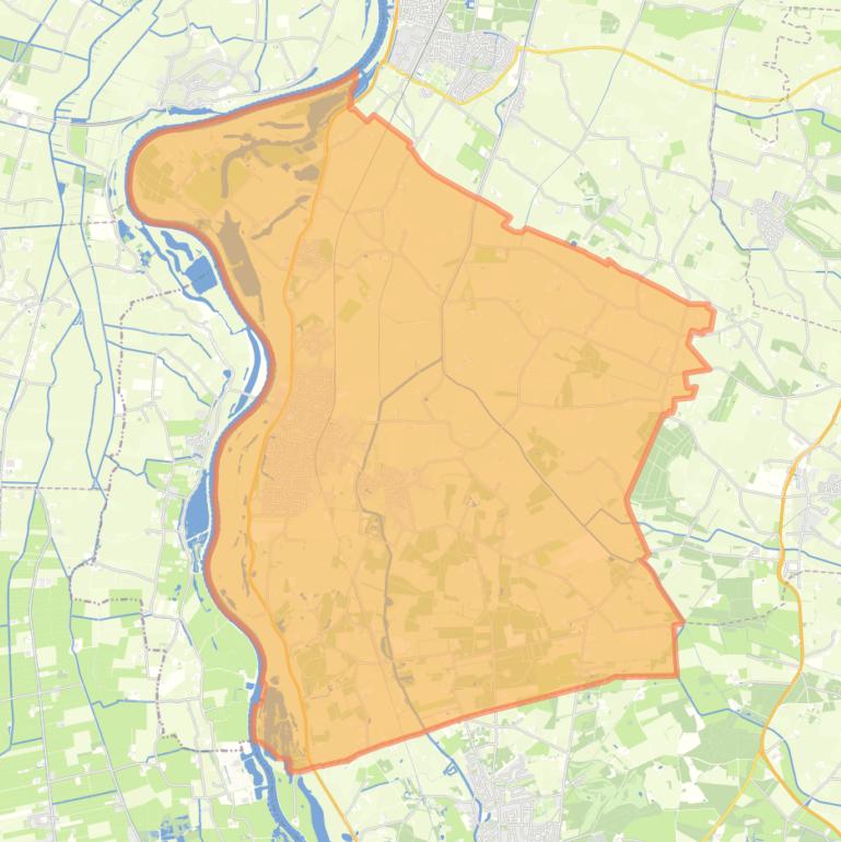 Kaart van de woonplaats Olst.