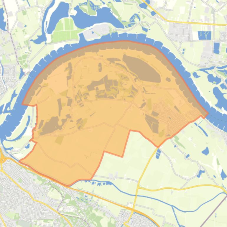 Kaart van de woonplaats Ooij.