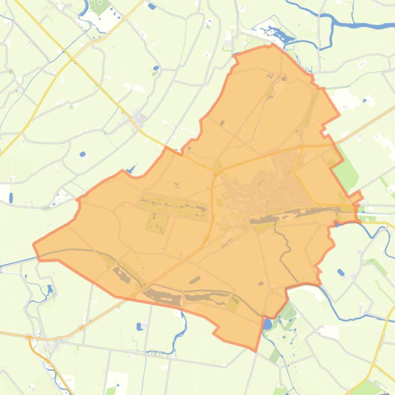 Kaart van de woonplaats Oostburg.