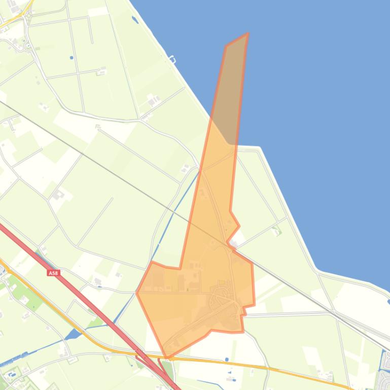 Kaart van de woonplaats Oostdijk.