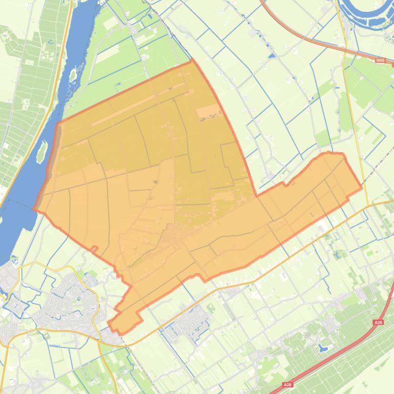 Kaart van de woonplaats Oosterwolde.
