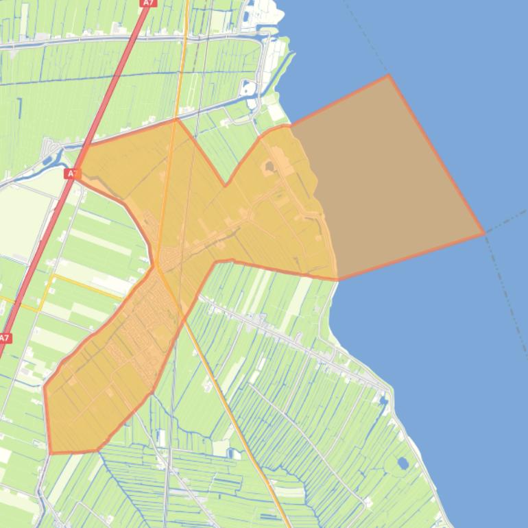 Kaart van de woonplaats Oosthuizen.