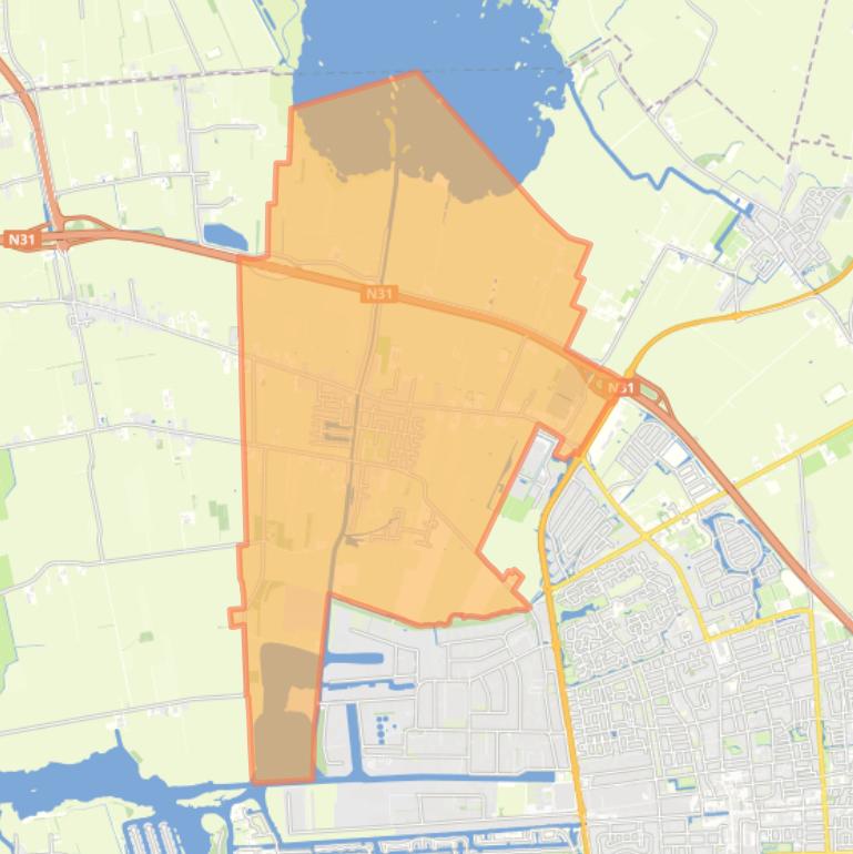 Kaart van de woonplaats Opeinde.