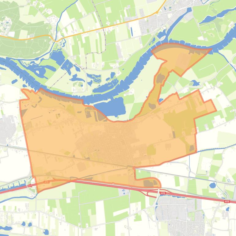 Kaart van de woonplaats Opheusden.