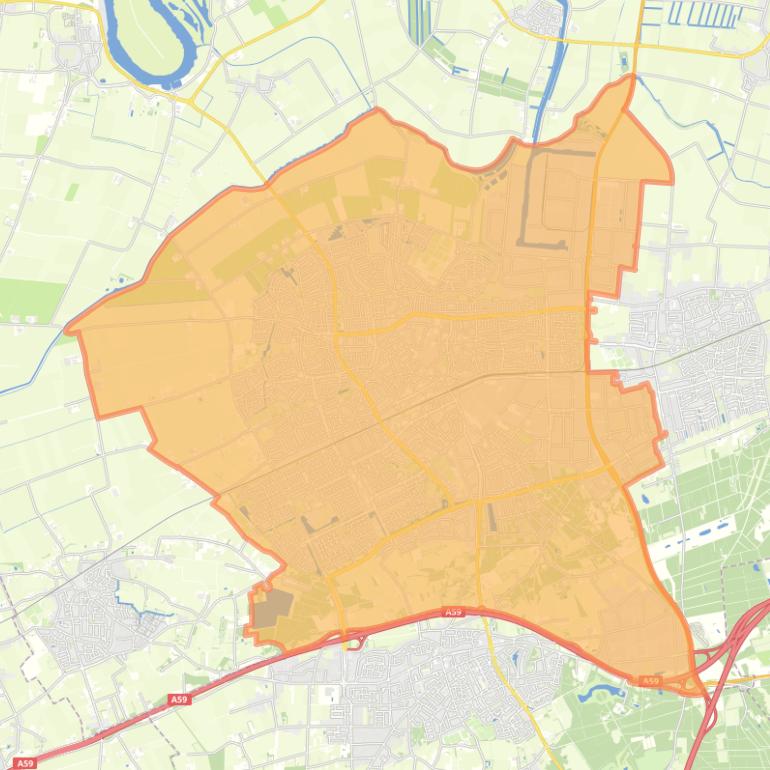 Kaart van de woonplaats Oss.