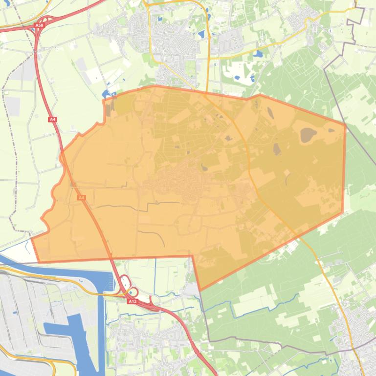 Kaart van de woonplaats Ossendrecht.