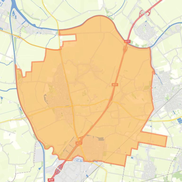 Kaart van de woonplaats Oud Gastel.