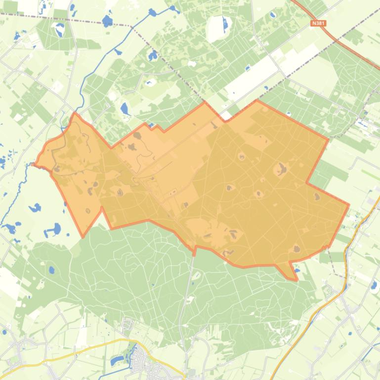 Kaart van de woonplaats Oude Willem.