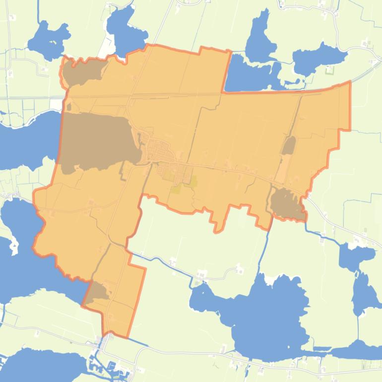 Kaart van de woonplaats Oudega.