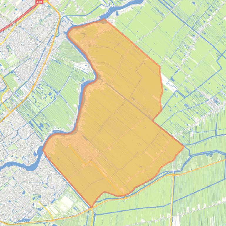 Kaart van de woonplaats Ouderkerk aan den IJssel.