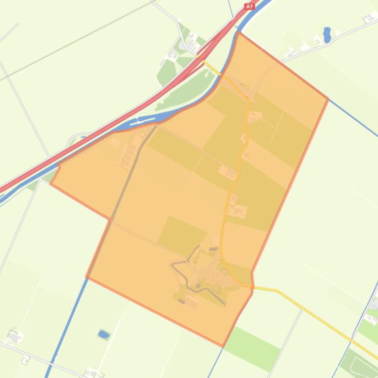 Kaart van de woonplaats Oudeschans.