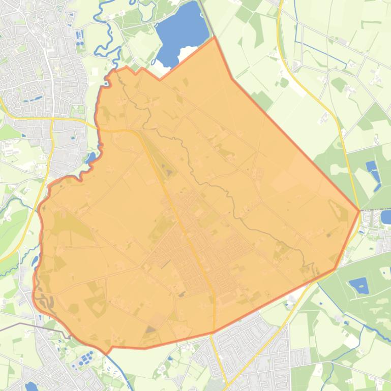 Kaart van de woonplaats Overdinkel.