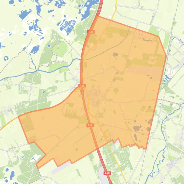 Kaart van de woonplaats Pesse.