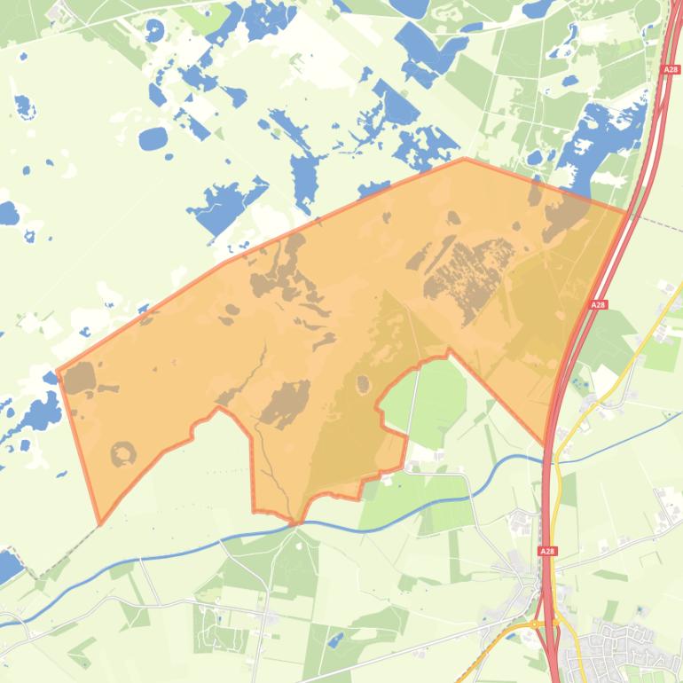 Kaart van de woonplaats Pesse.