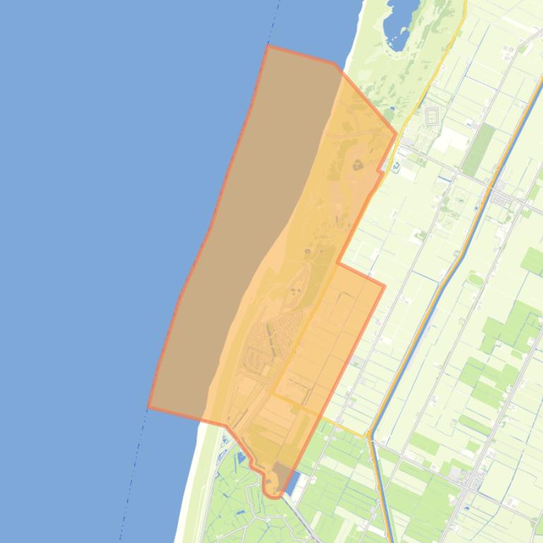 Kaart van de woonplaats Petten.