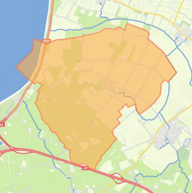 Kaart van de woonplaats Pingjum.