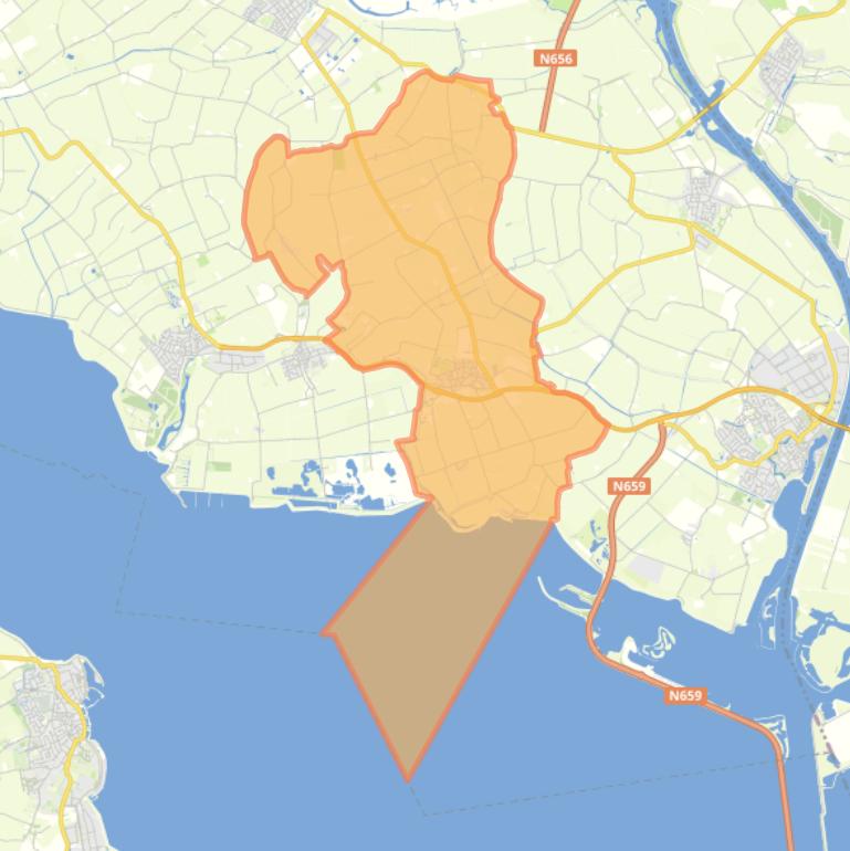 Kaart van de woonplaats Poortvliet.