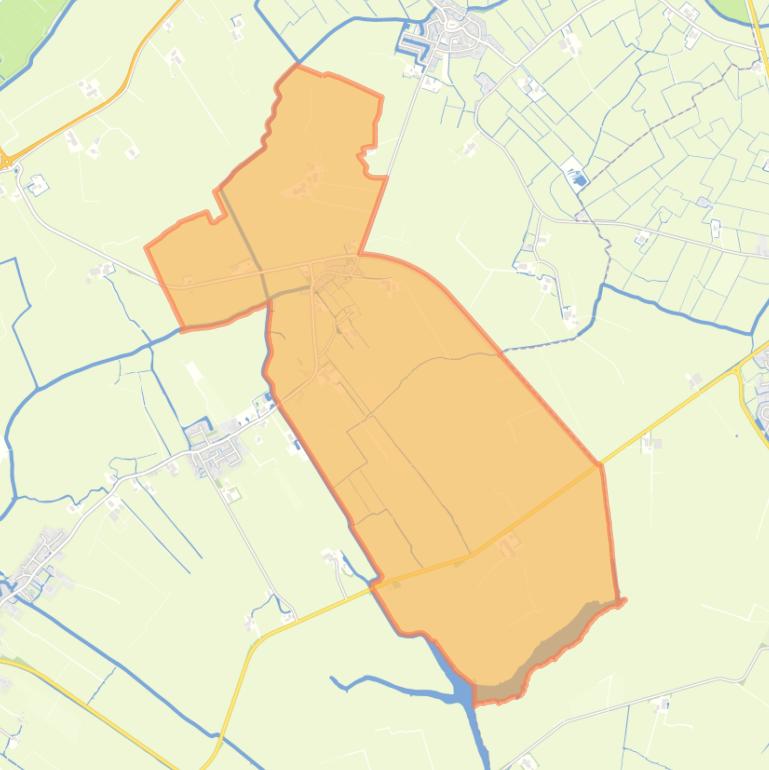 Kaart van de woonplaats Poppenwier.