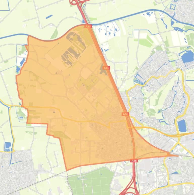 Kaart van de woonplaats Prinsenbeek.