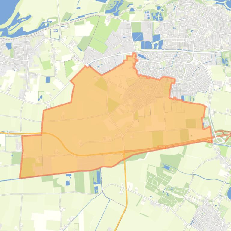 Kaart van de woonplaats Puiflijk.