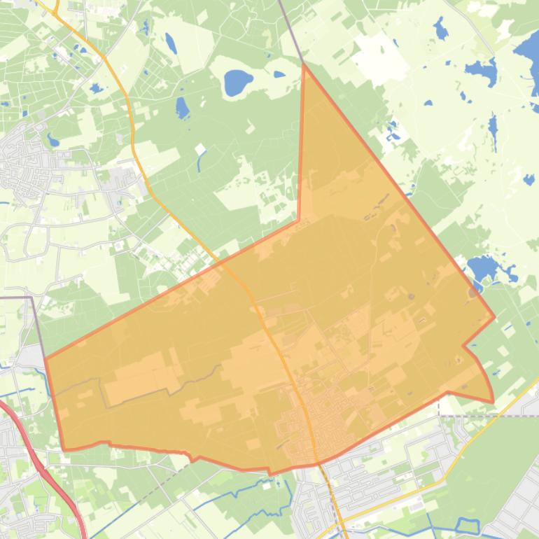 Kaart van de woonplaats Putte.